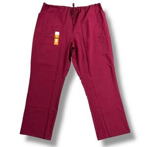 Scrubstar Womens Drawstring Scrubs Pants Burgundy Red Wine 3XL